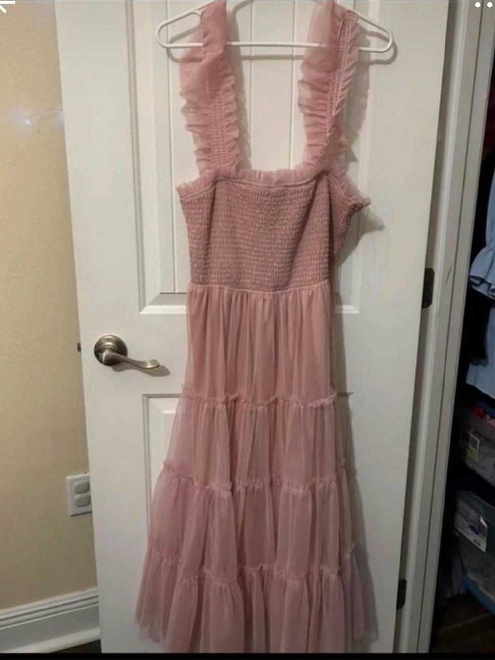 Sweet Pink Ruffle Tiered Maxi Dress